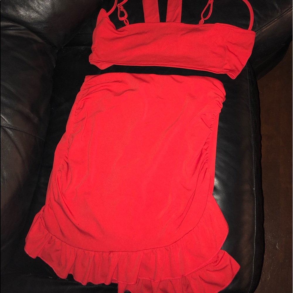 Cute red halter and skirt
